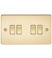Knightsbridge Flat Plate 10AX 4G 2-way Switch (Polished Brass)